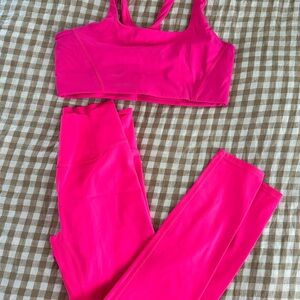 FP Movement Hit Pink Sports Bra and Leggings Set - M top, Small Legging